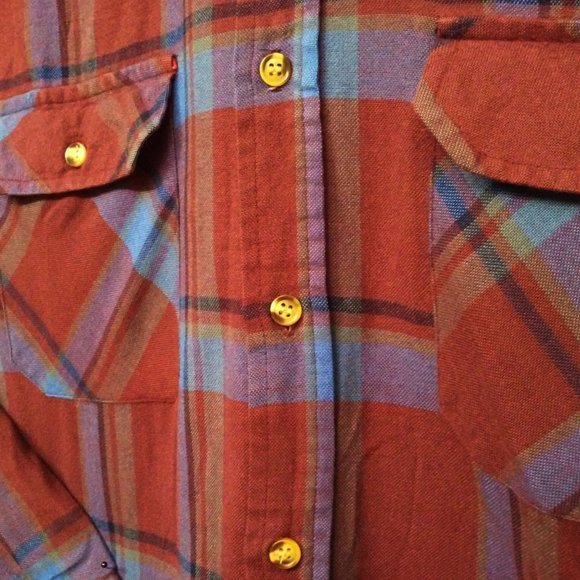 Lot of 2 '90s Northwest Territory Plaid Shackets Over-Shirt -L Pockets Navy Wine - Picture 4 of 10